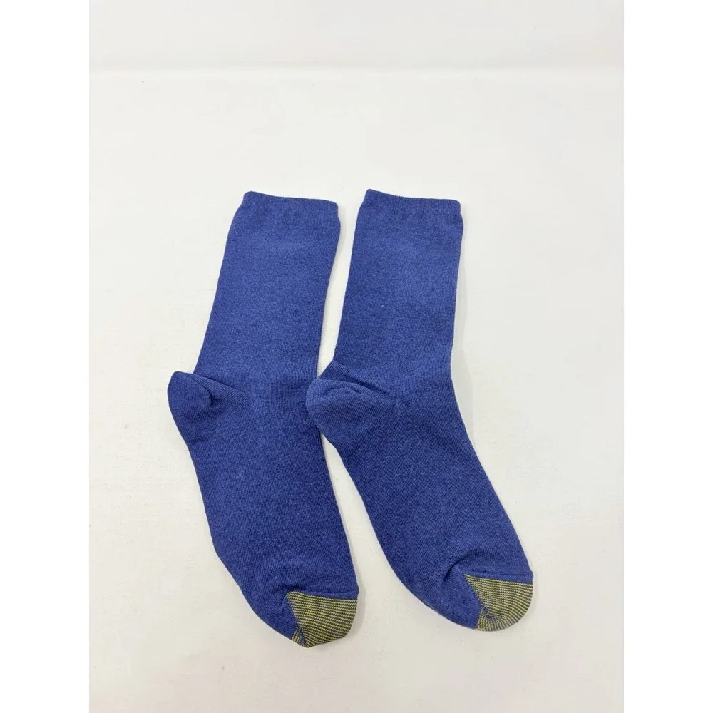 Gold Toe Womens Shoe Size 6-9 1 Pair Casual Flat Knit Crew Socks in Blue 313
